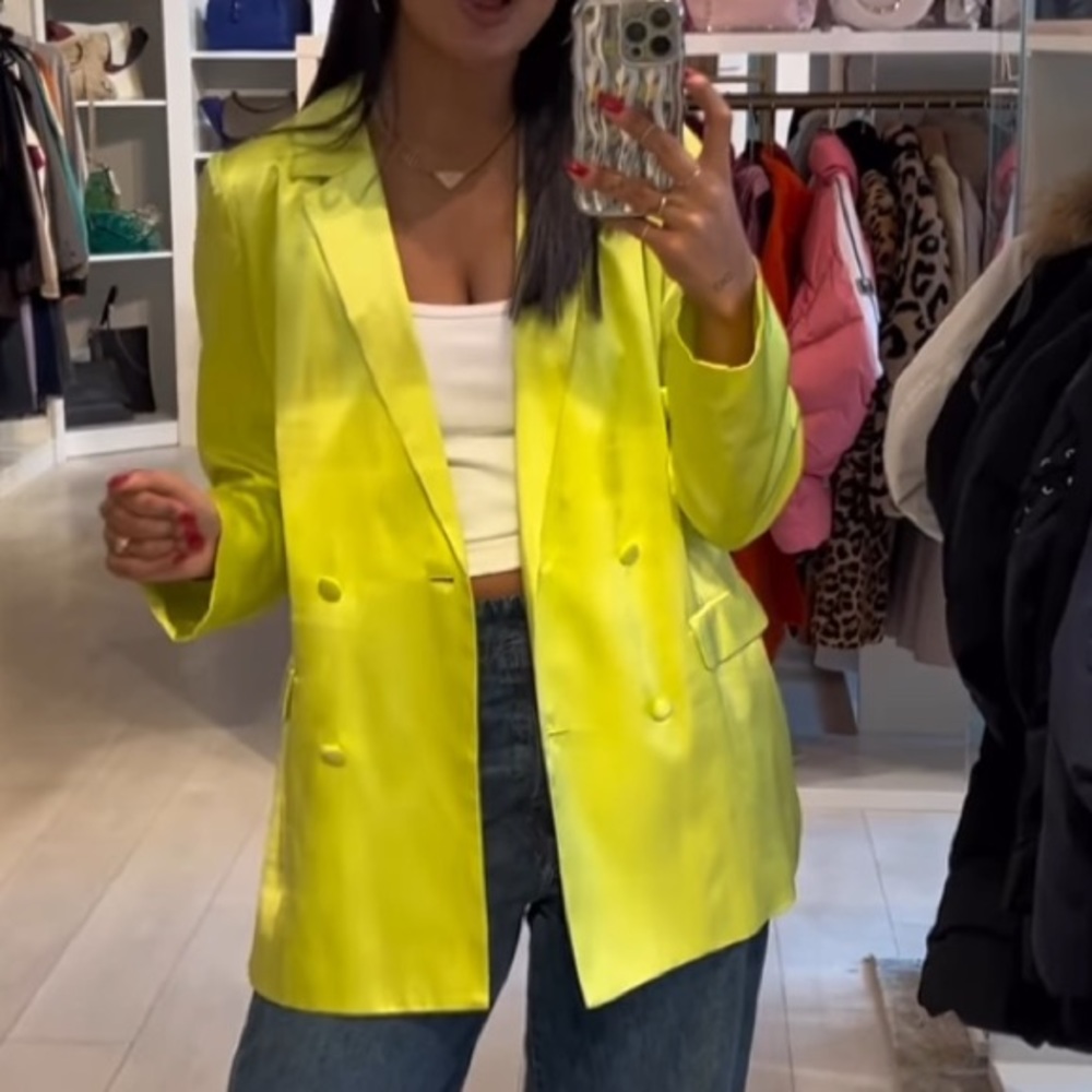 Cami nyc double-breasted silk/satin blazer